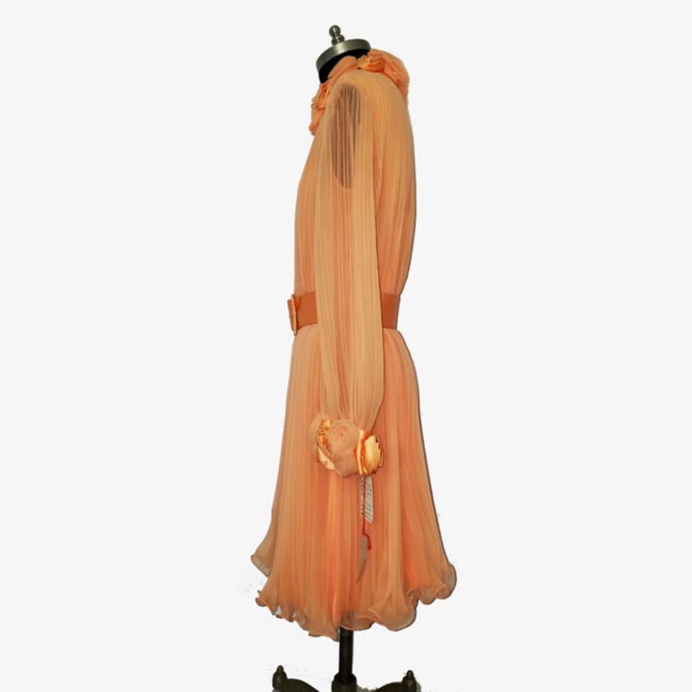 Vtg 70s Deadstock Cocktail Party Dress 10 - Picture 7 of 13